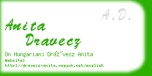 anita dravecz business card